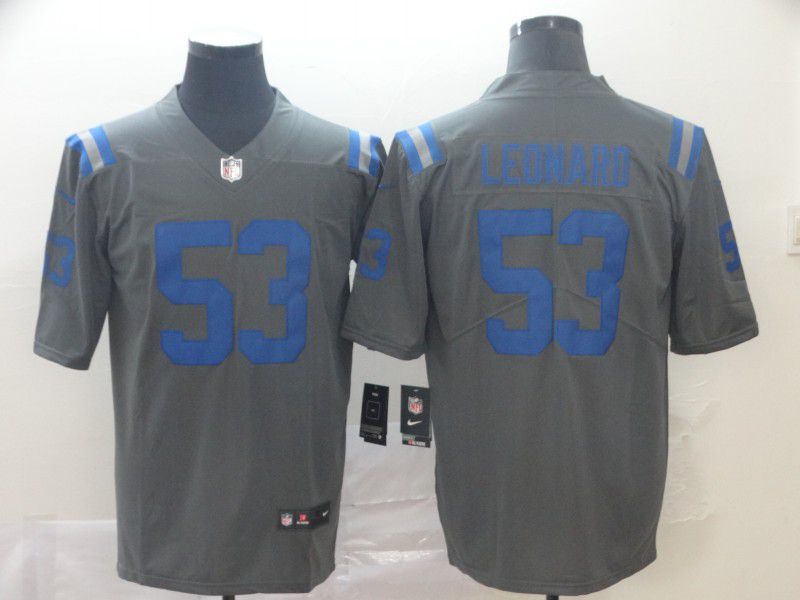 Men Indianapolis Colts 53 Leonard Grey Nike Vapor Untouchable Limited NFL Jersey